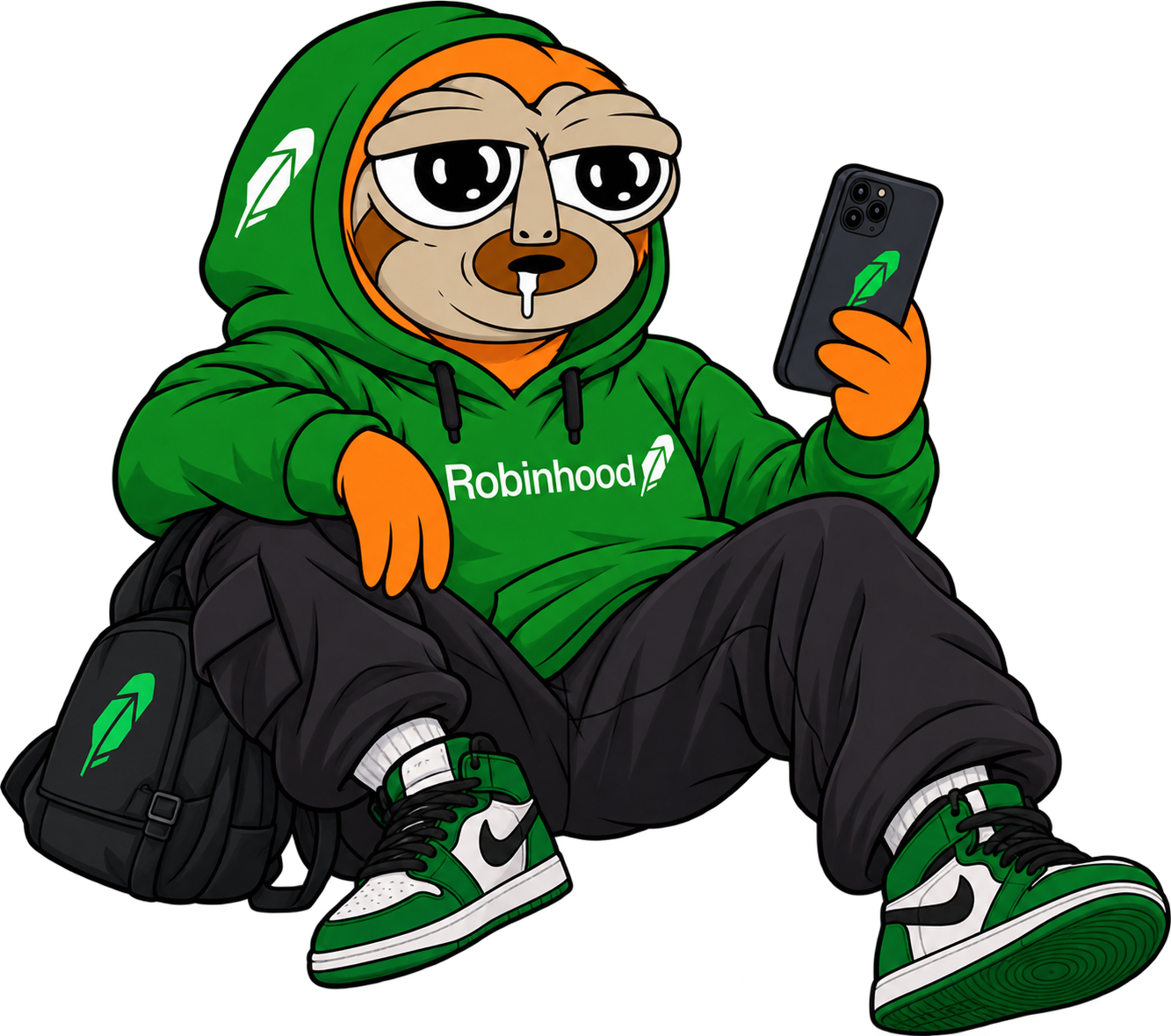 Sloth sitting in hoodie